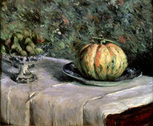 Melone und Obstschale mit Feigen, 1880-82